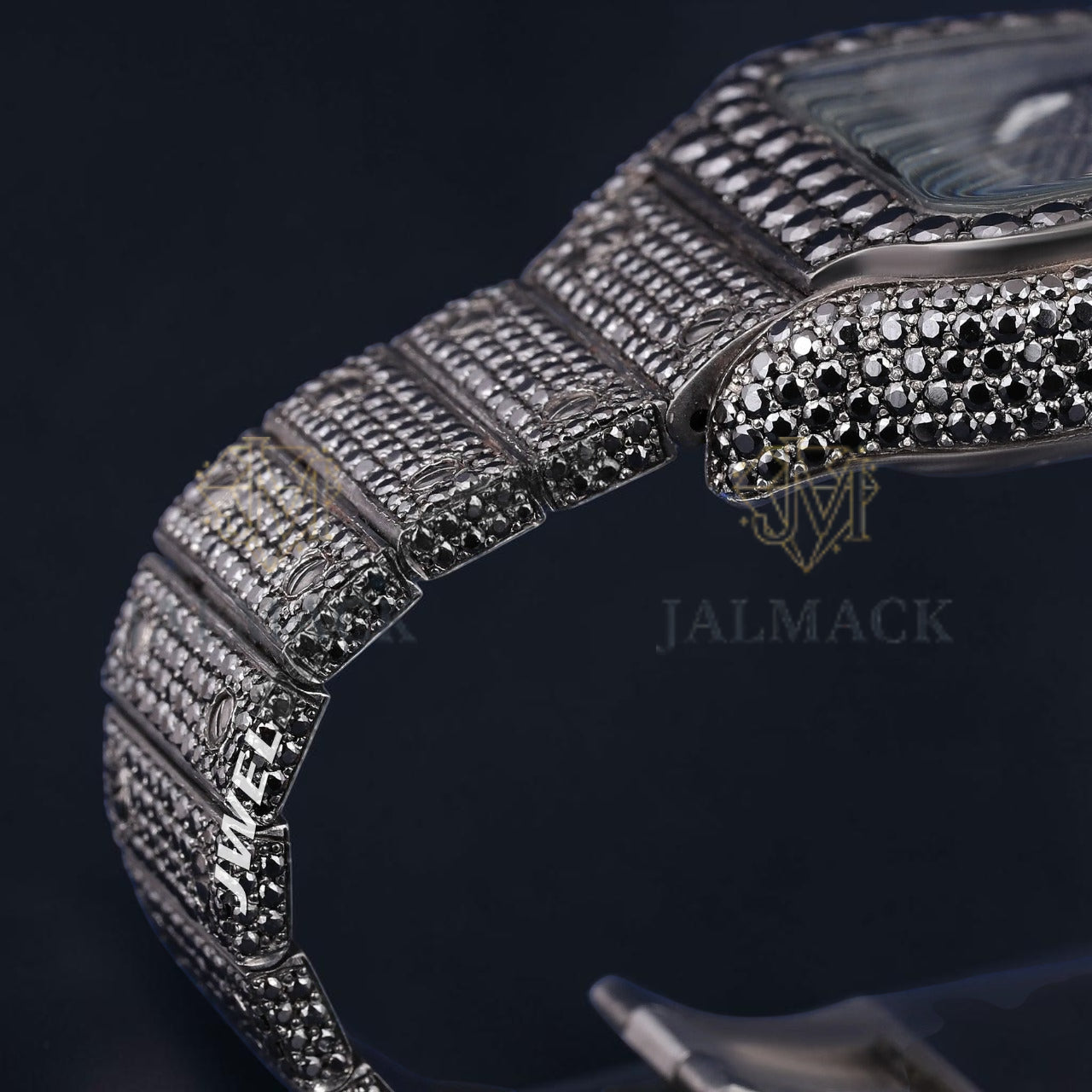 Luxury Black Square Moissanite Watch