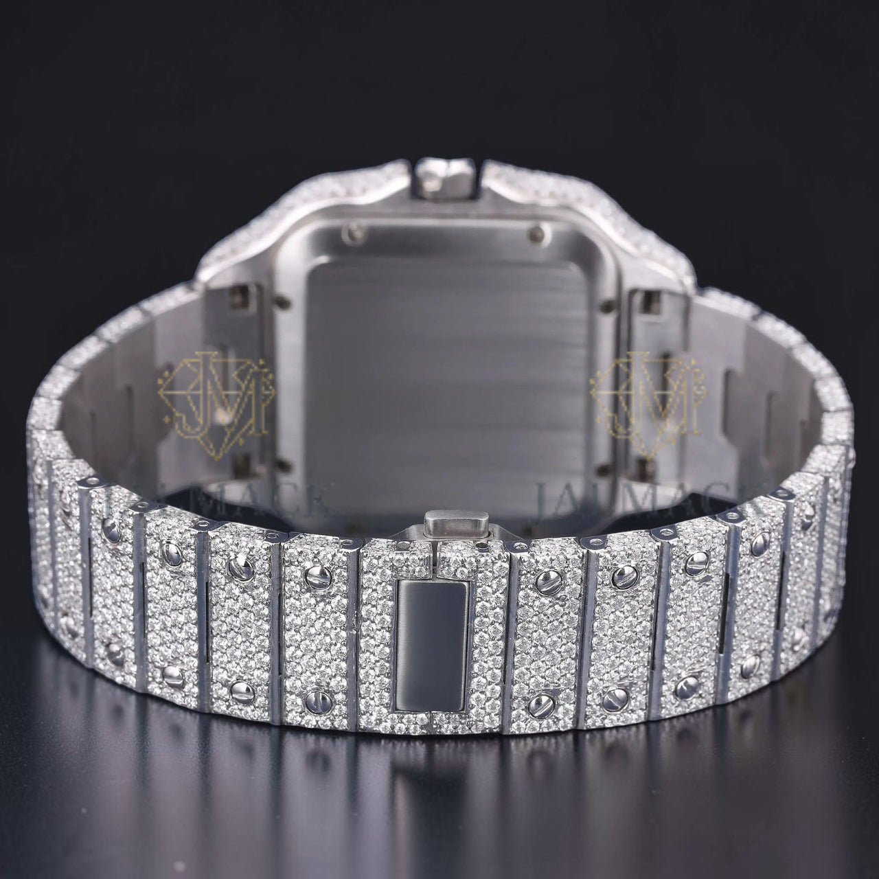 Rainbow Roman Letter Moissanite Square Automatic Watch