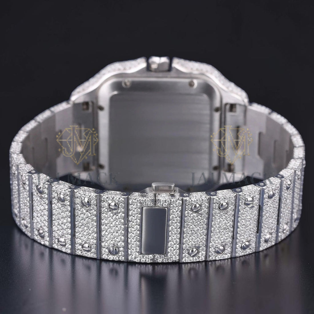 Rainbow Roman Letter Moissanite Square Automatic Watch