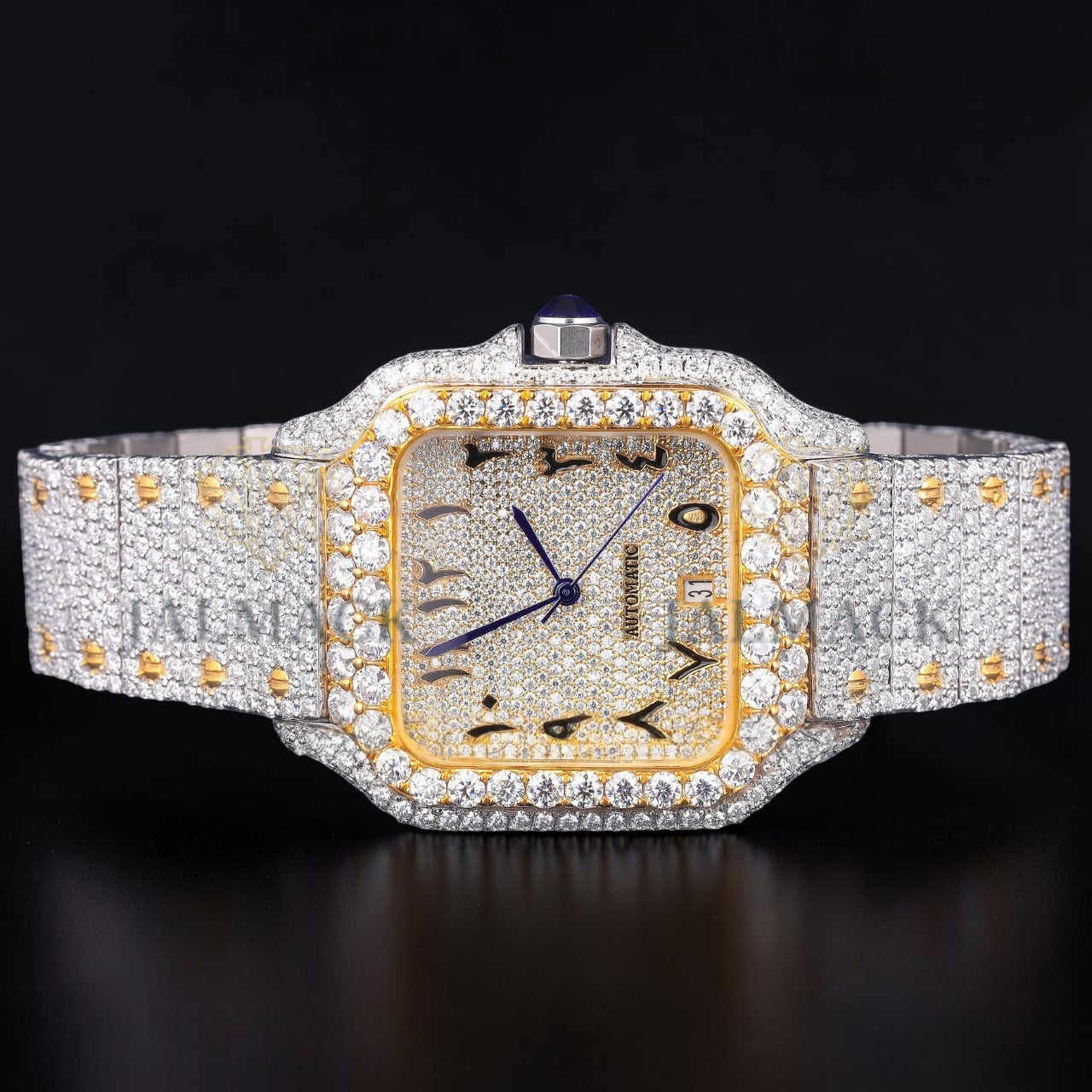 Luxury Two Tone Square Moissanite Watch