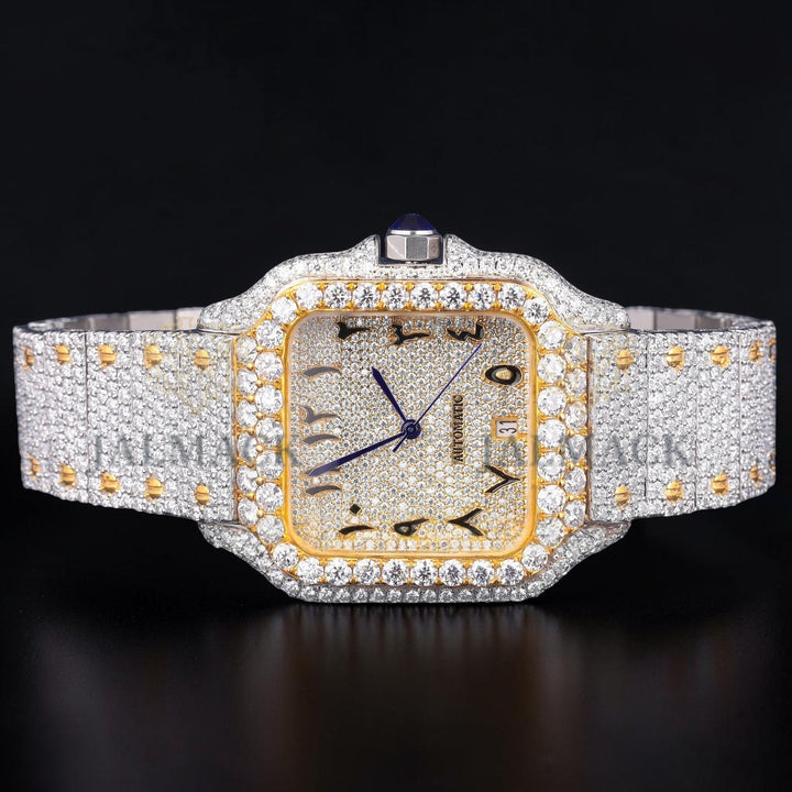 Luxury Two Tone Square Moissanite Watch