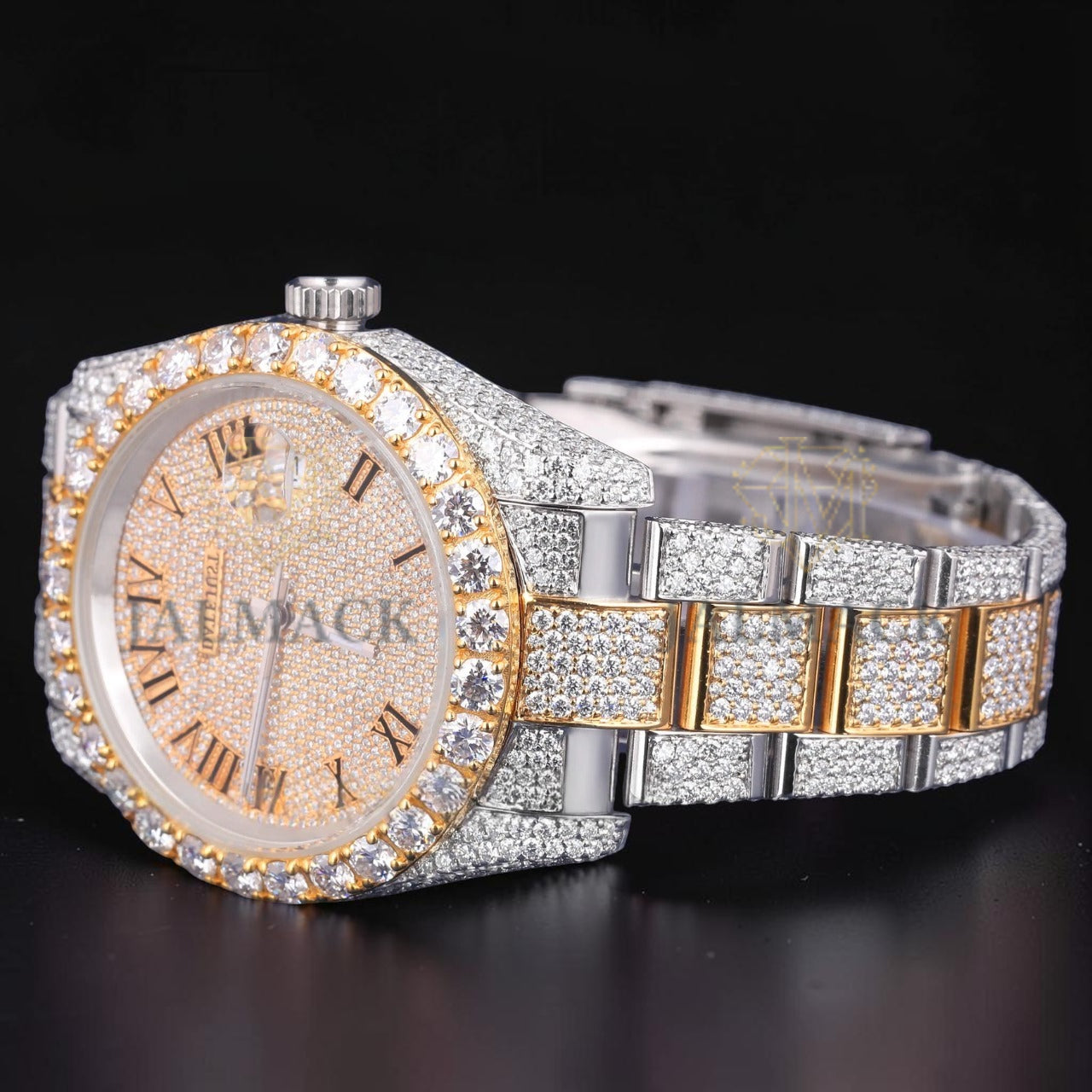 Luxury Gold Roman Moissanite Watch