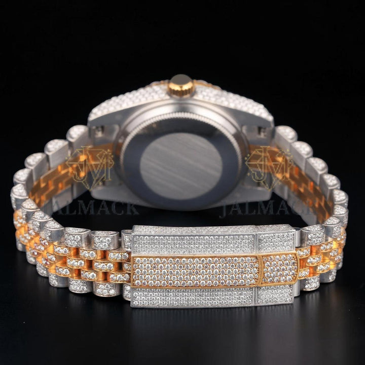 VVS1 D Color Two Tone Moissanite Day Date Automatic Watch
