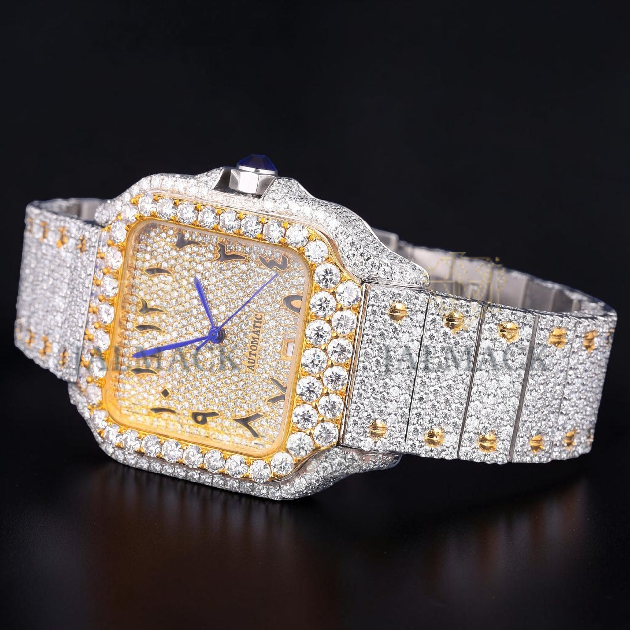 Luxury Two Tone Square Moissanite Watch