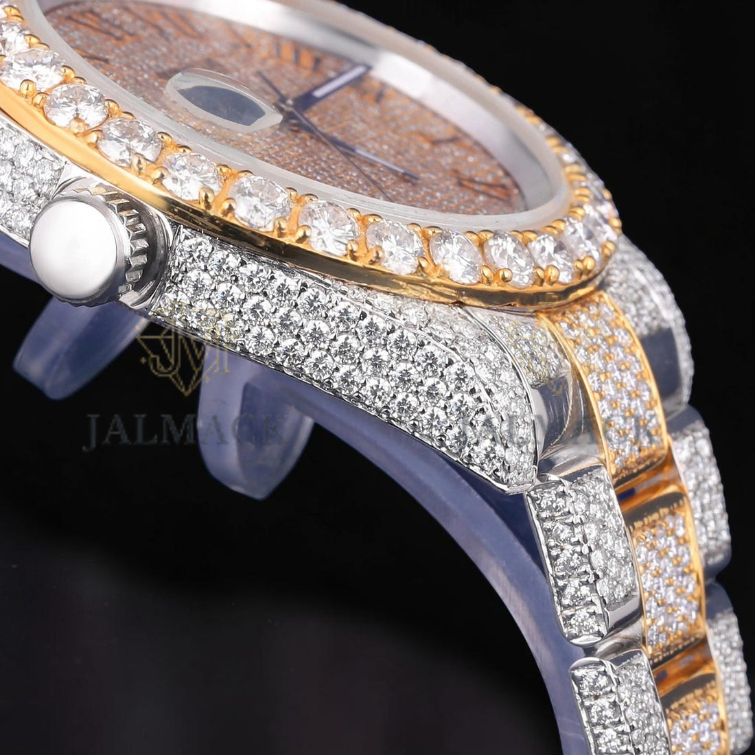 Luxury Gold Roman Moissanite Watch