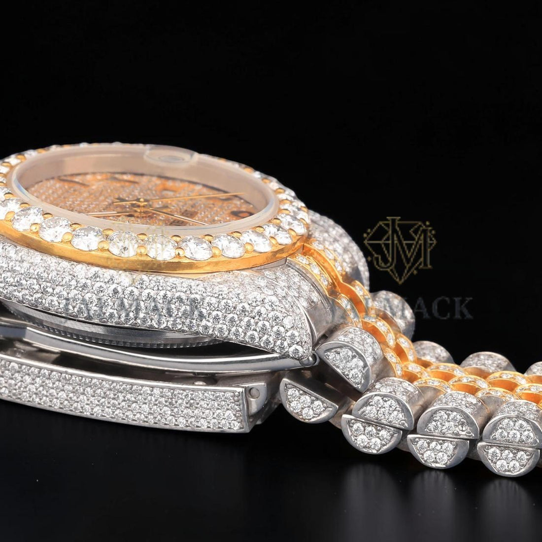 VVS1 D Color Two Tone Moissanite Day Date Automatic Watch
