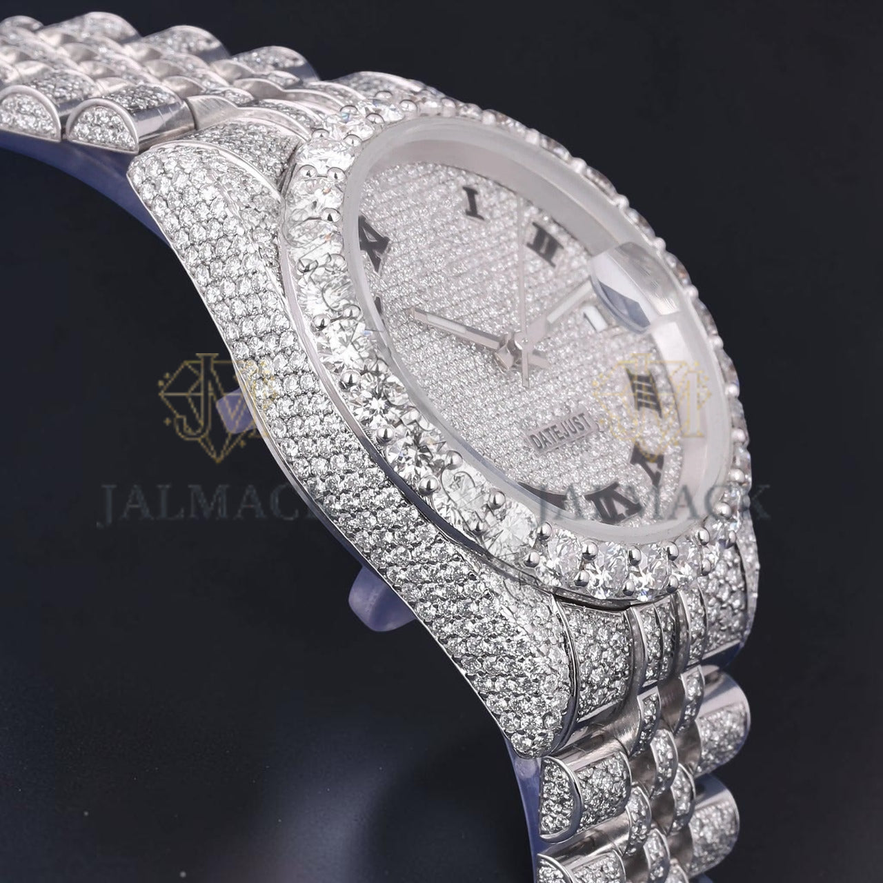 Black Roman Letter Moissanite Diamond Dial Automatic Watch