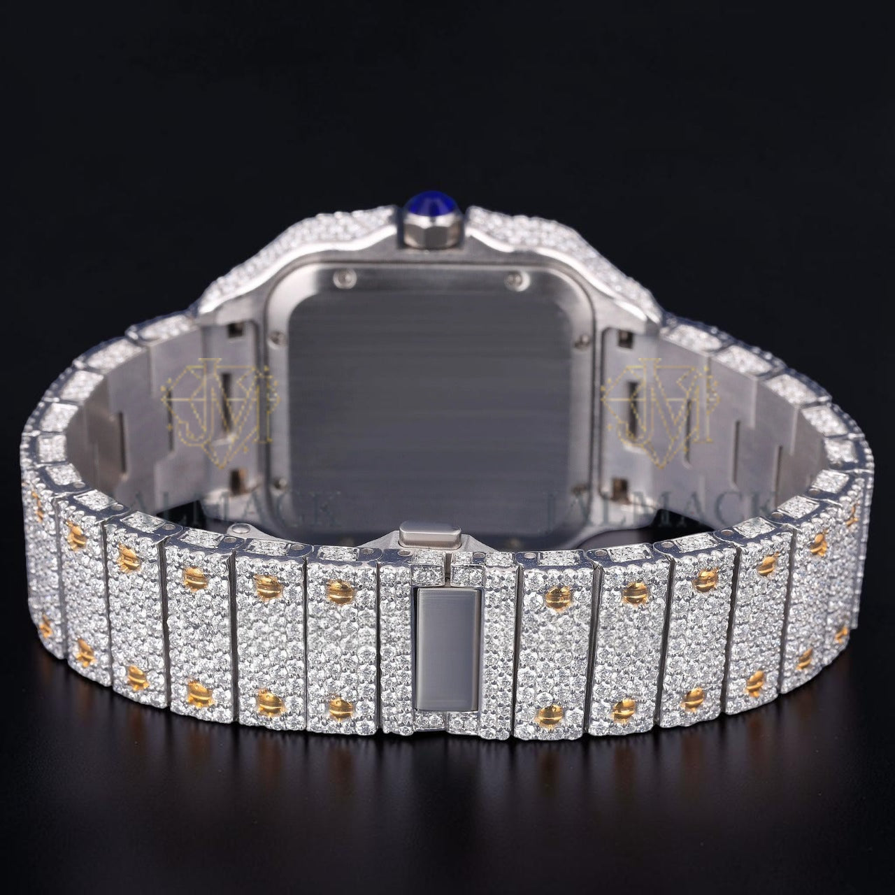 Luxury Two Tone Square Moissanite Watch