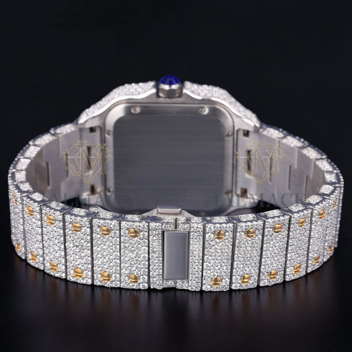 Luxury Two Tone Square Moissanite Watch