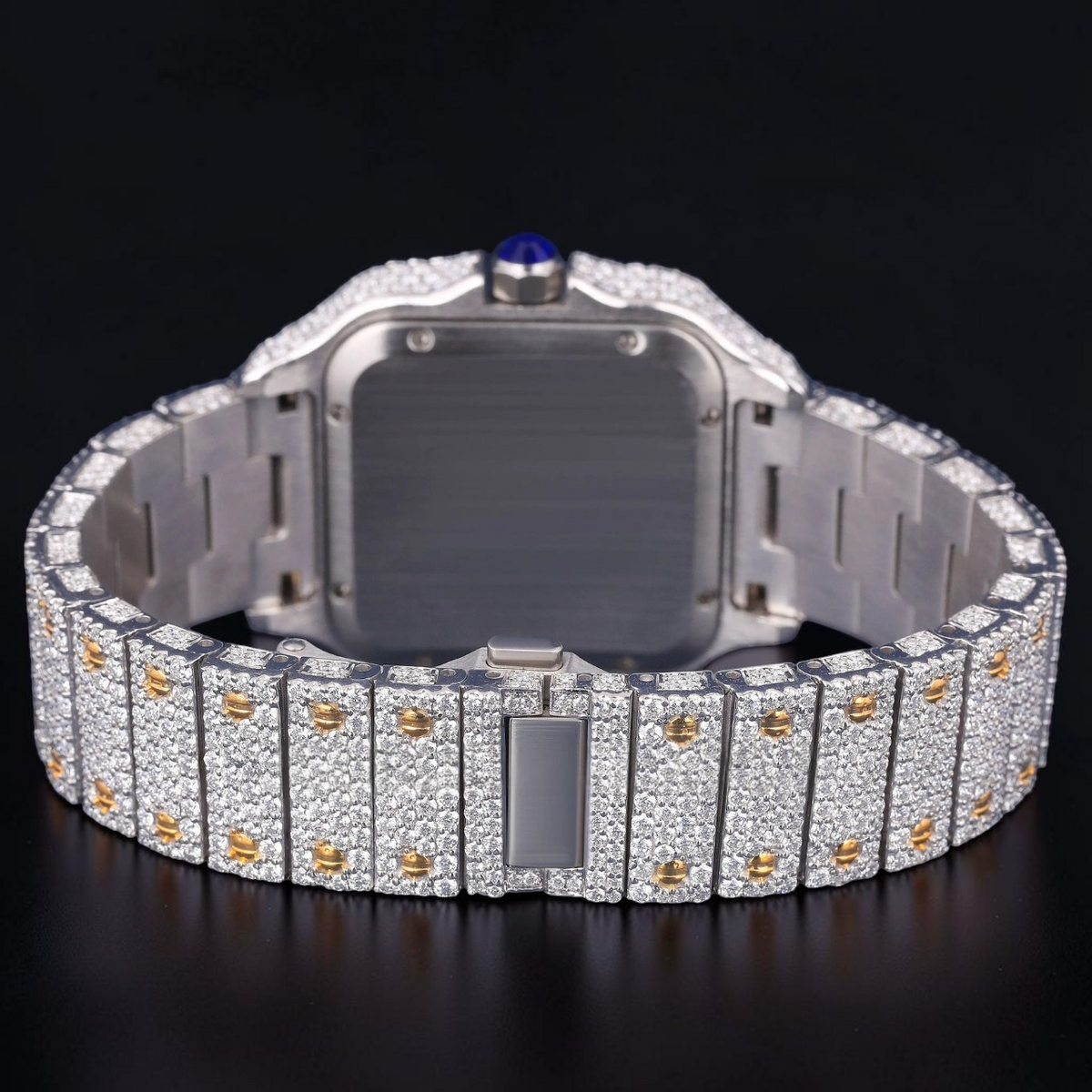 Luxury Two Tone Square Moissanite Watch