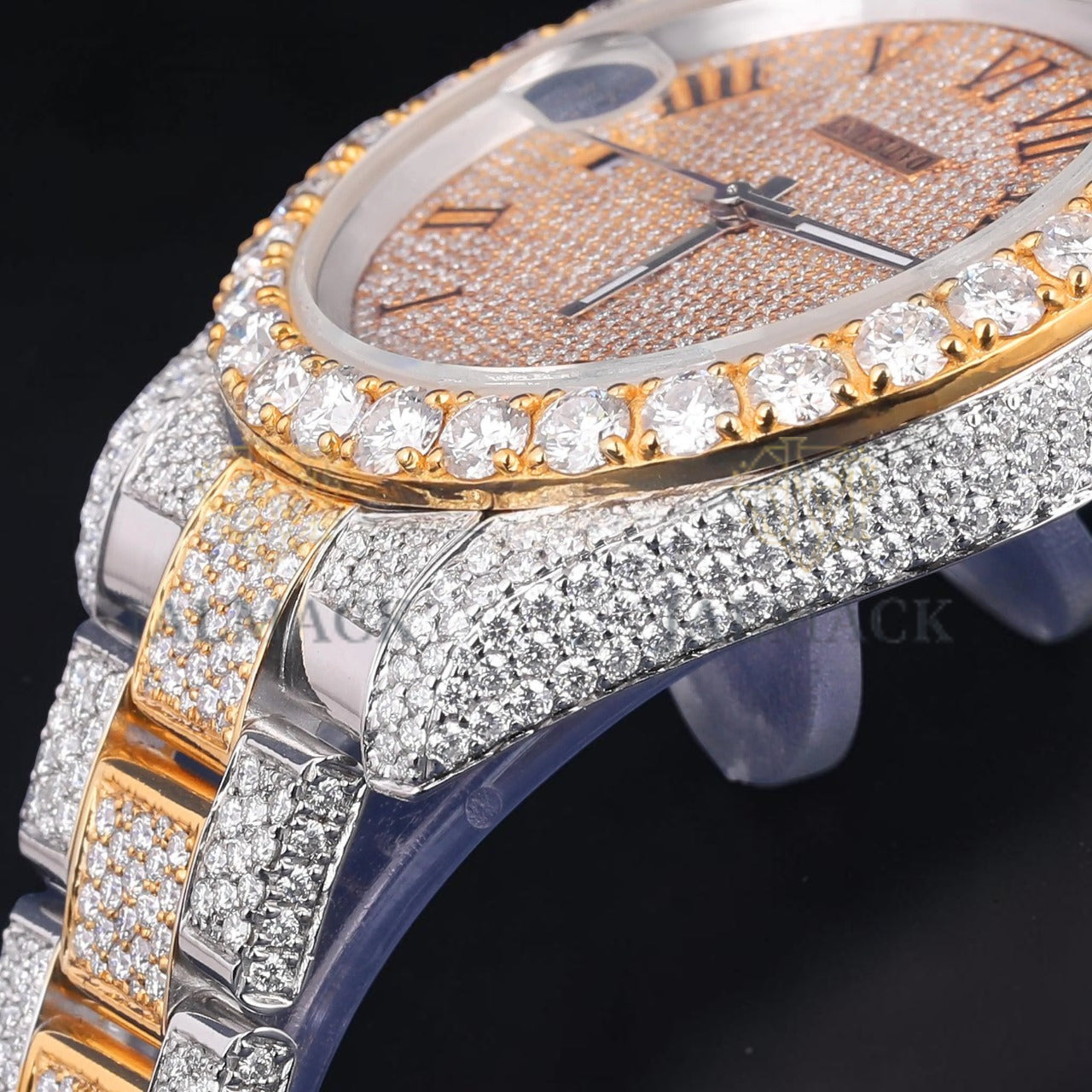 Luxury Gold Roman Moissanite Watch