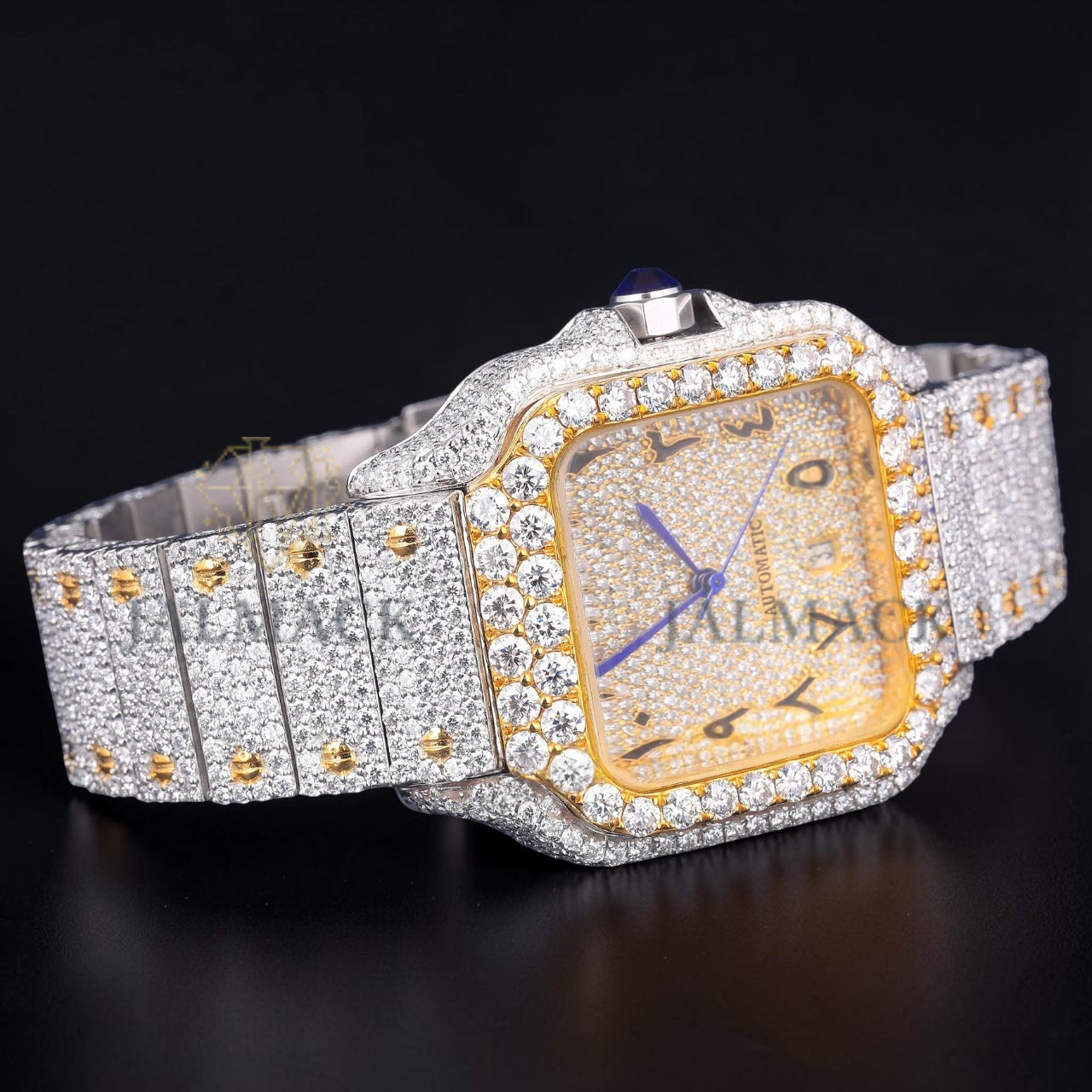 Luxury Two Tone Square Moissanite Watch