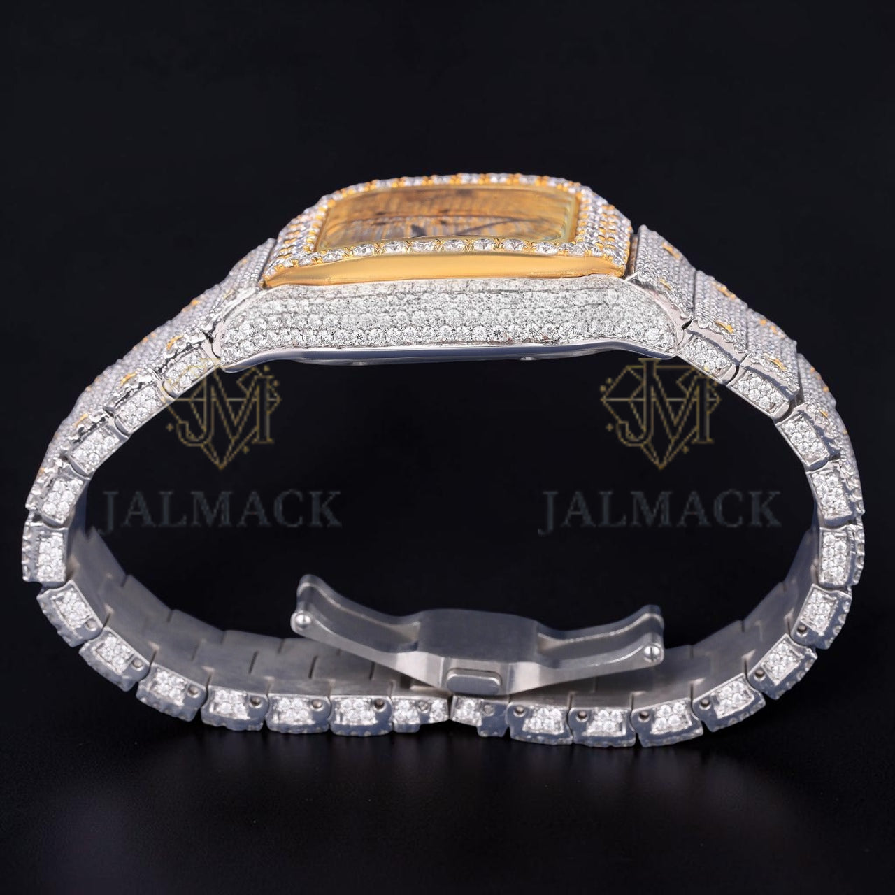 Luxury Two Tone Square Moissanite Watch