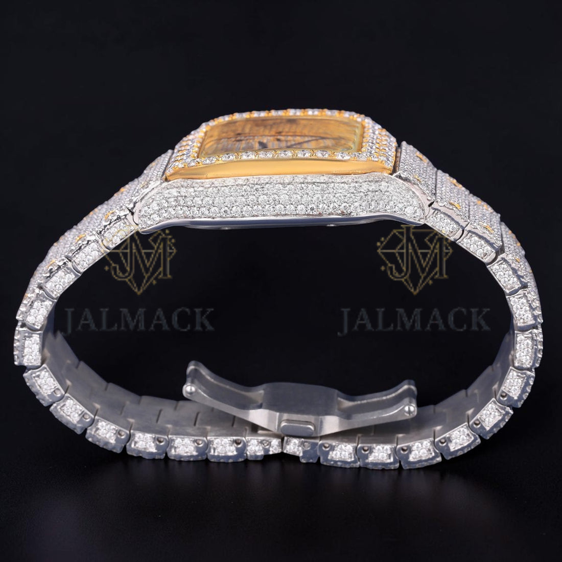Luxury Two Tone Square Moissanite Watch