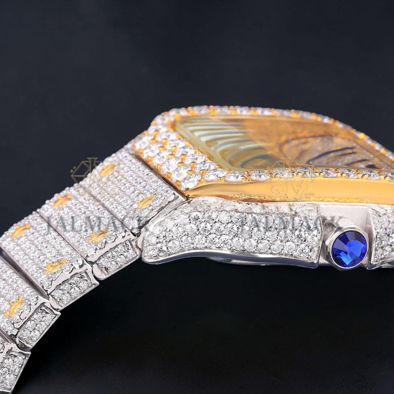 Luxury Two Tone Square Moissanite Watch