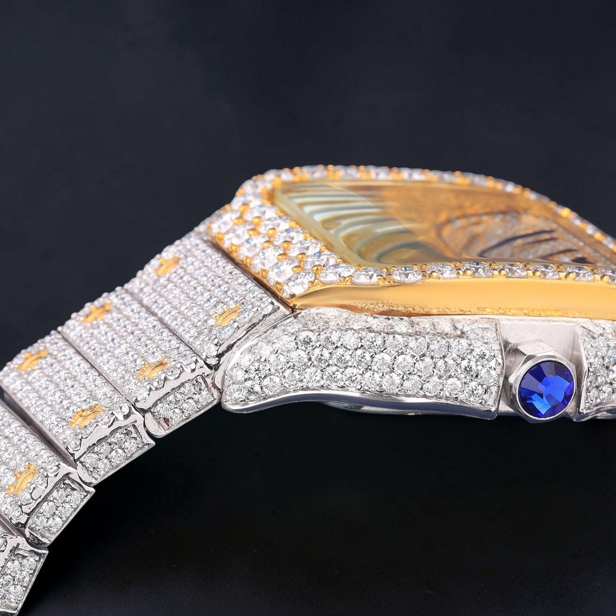 Luxury Two Tone Square Moissanite Watch