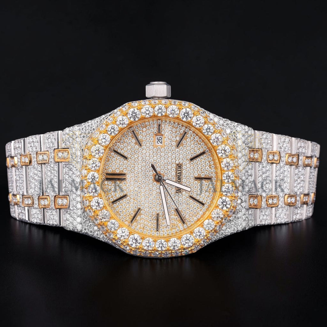 Luxury Gold Bezel Moissanite Automatic Watch