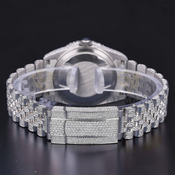 Black Roman Letter Moissanite Diamond Dial Automatic Watch