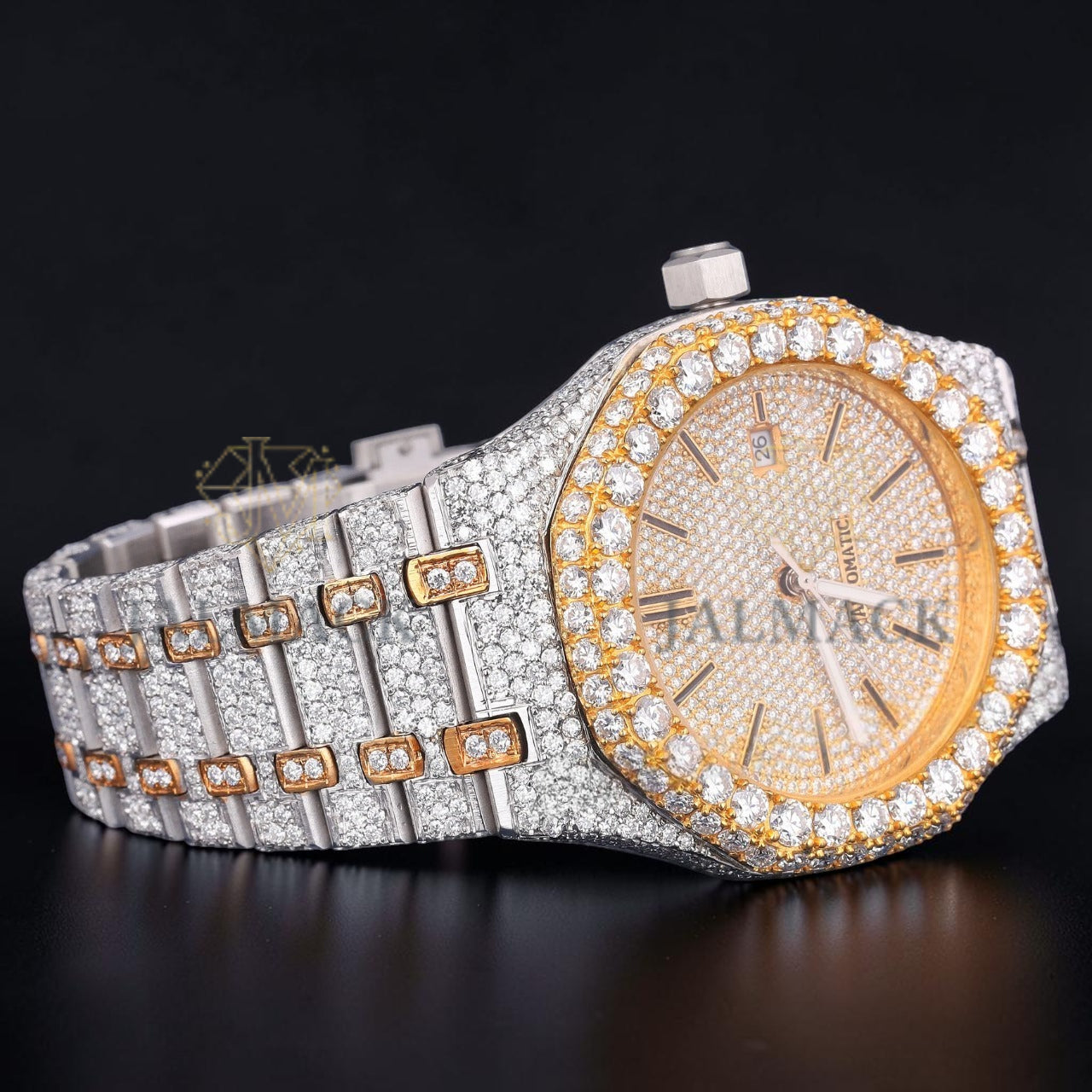 Luxury Gold Bezel Moissanite Automatic Watch
