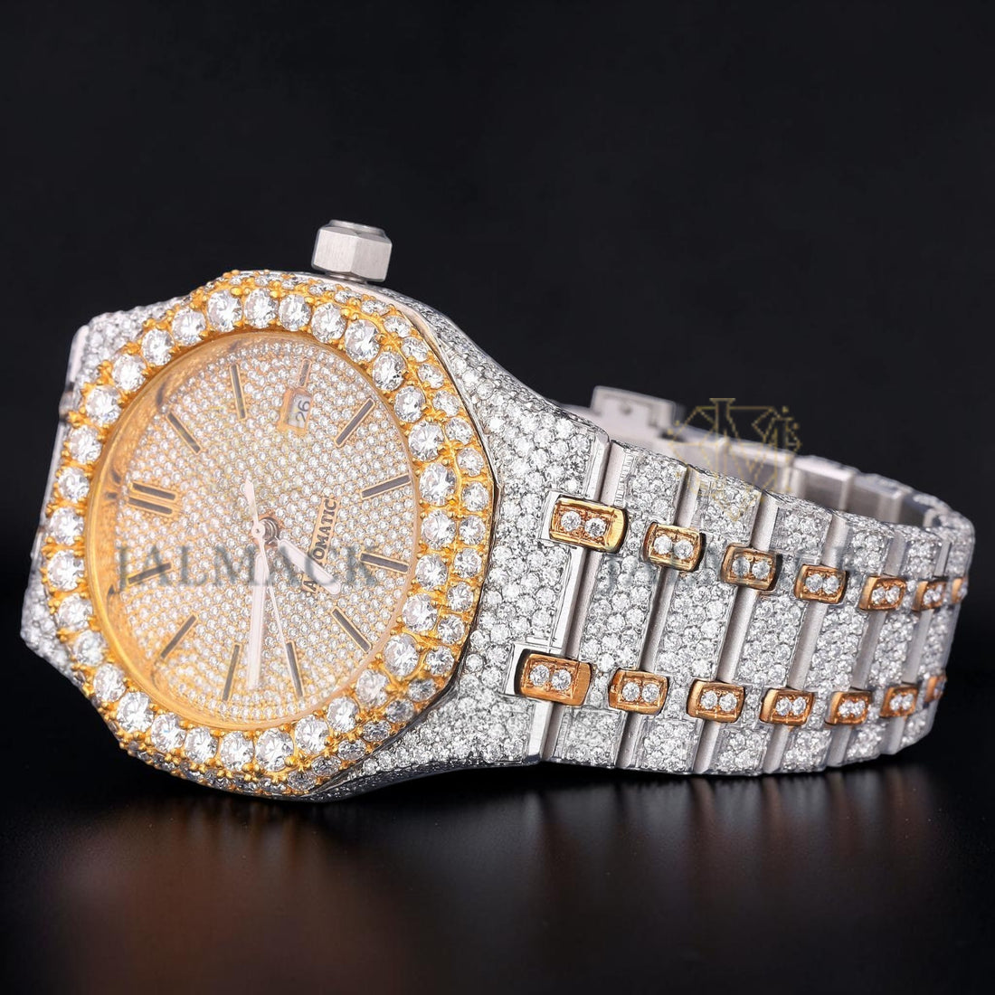 Luxury Gold Bezel Moissanite Automatic Watch