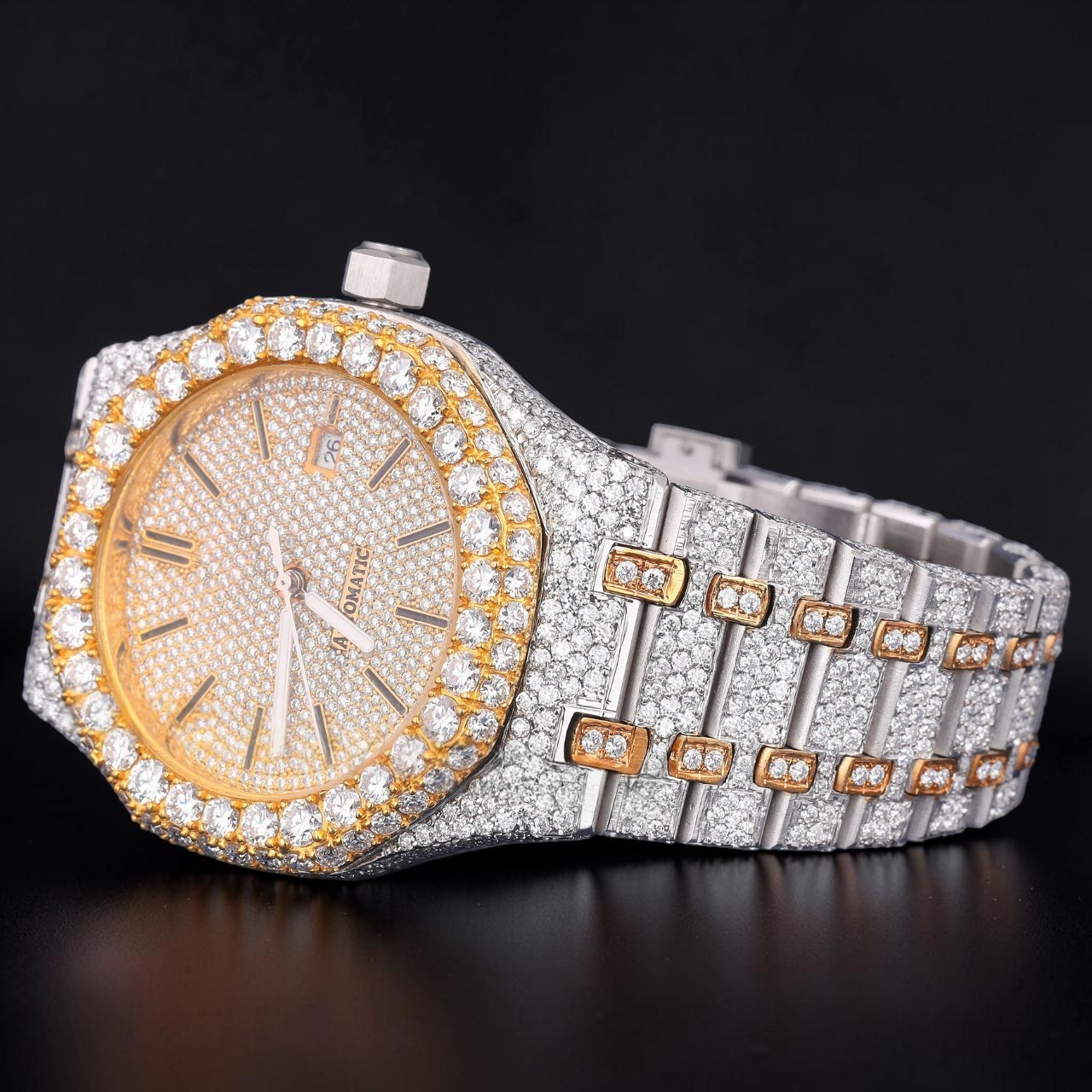 41mm Luxury moissanite iced out Automatic Watch