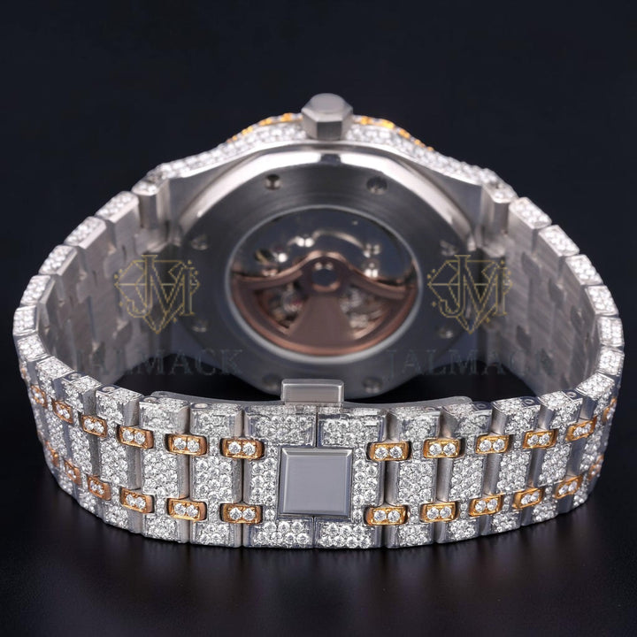 Luxury Gold Bezel Moissanite Automatic Watch