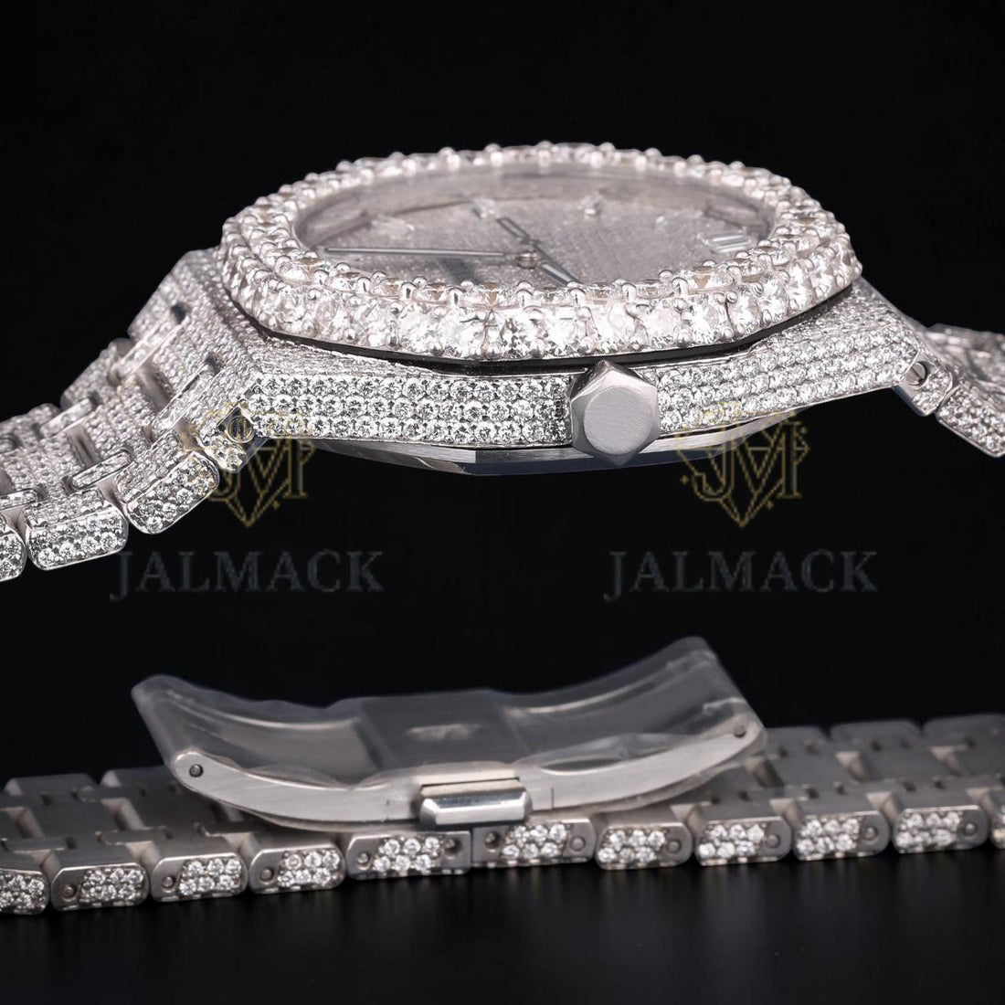 Luxury Silver Moissanite Automatic Diamond Watch VVS1 D Color