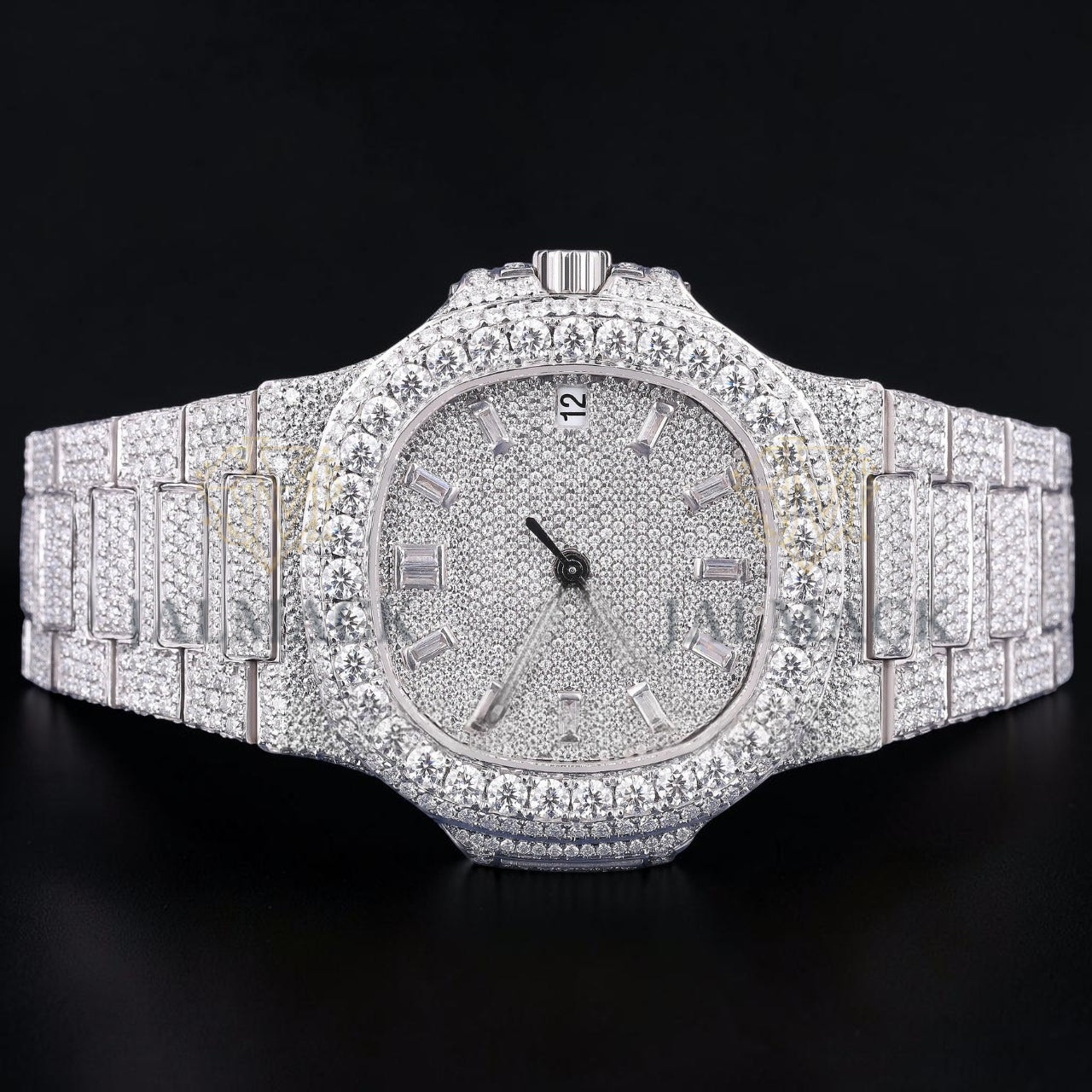 Luxury Silver Moissanite Chronograph Watch VVS1 D Color