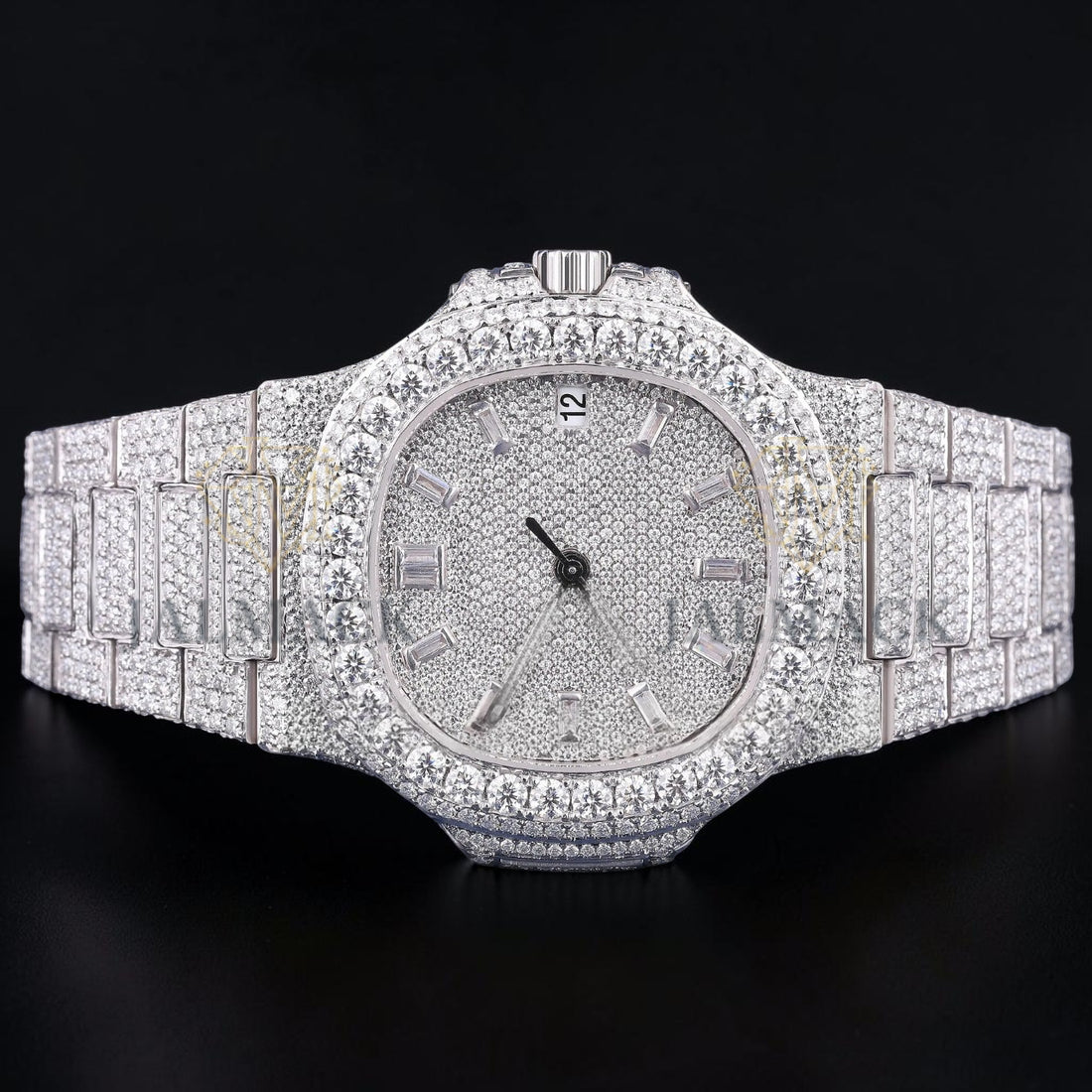 Luxury Silver Moissanite Chronograph Watch VVS1 D Color