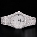 Luxury Silver Moissanite Automatic Diamond Watch VVS1 D Color