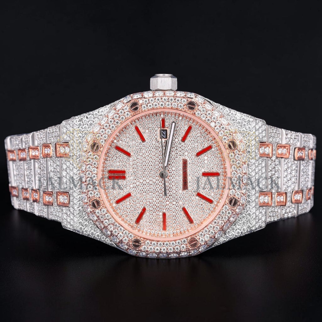 Luxury Rose Gold Moissanite Automatic Watch VVS1