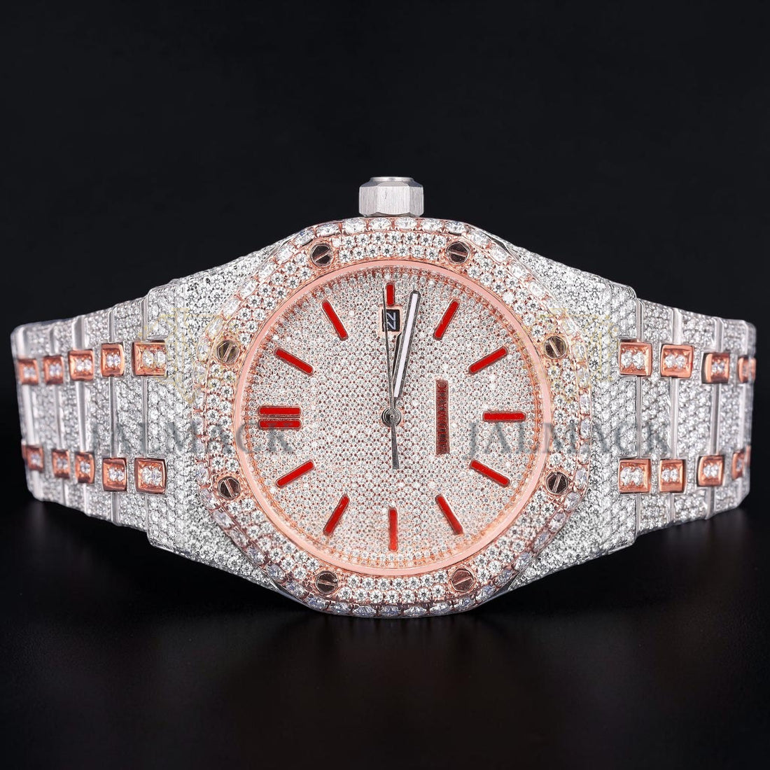 Luxury Rose Gold Moissanite Automatic Watch VVS1