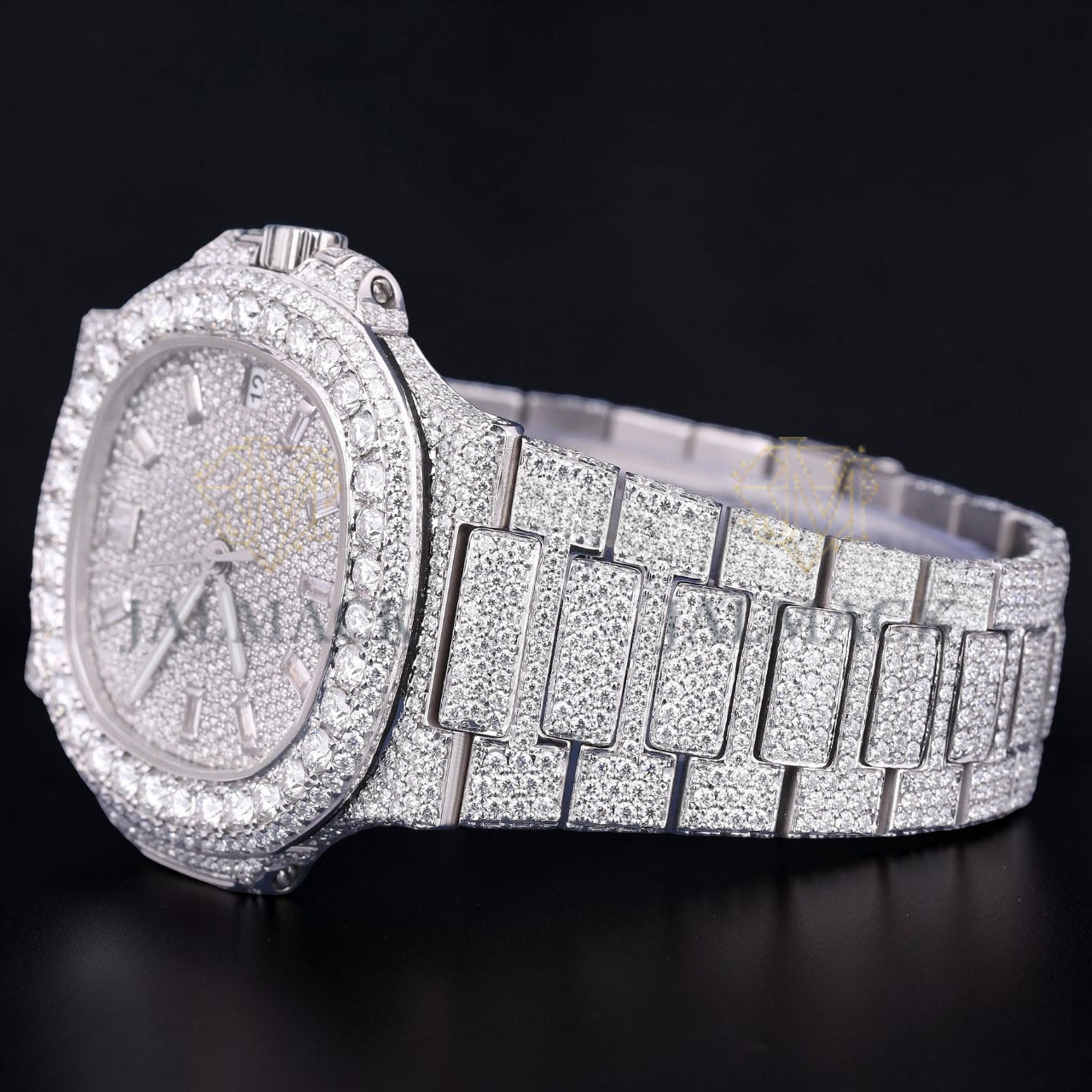 Luxury Silver Moissanite Chronograph Watch VVS1 D Color