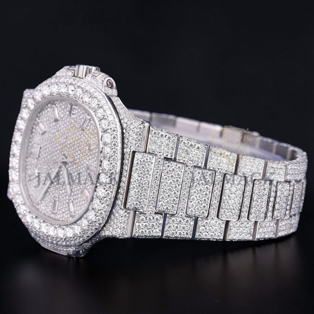Luxury Silver Moissanite Chronograph Watch VVS1 D Color