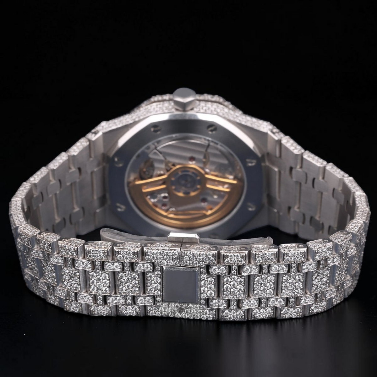 Luxury Silver Moissanite Automatic Diamond Watch VVS1 D Color
