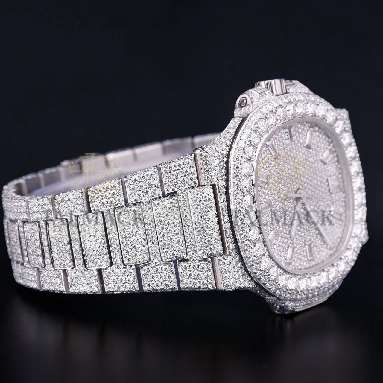 Luxury Silver Moissanite Chronograph Watch VVS1 D Color