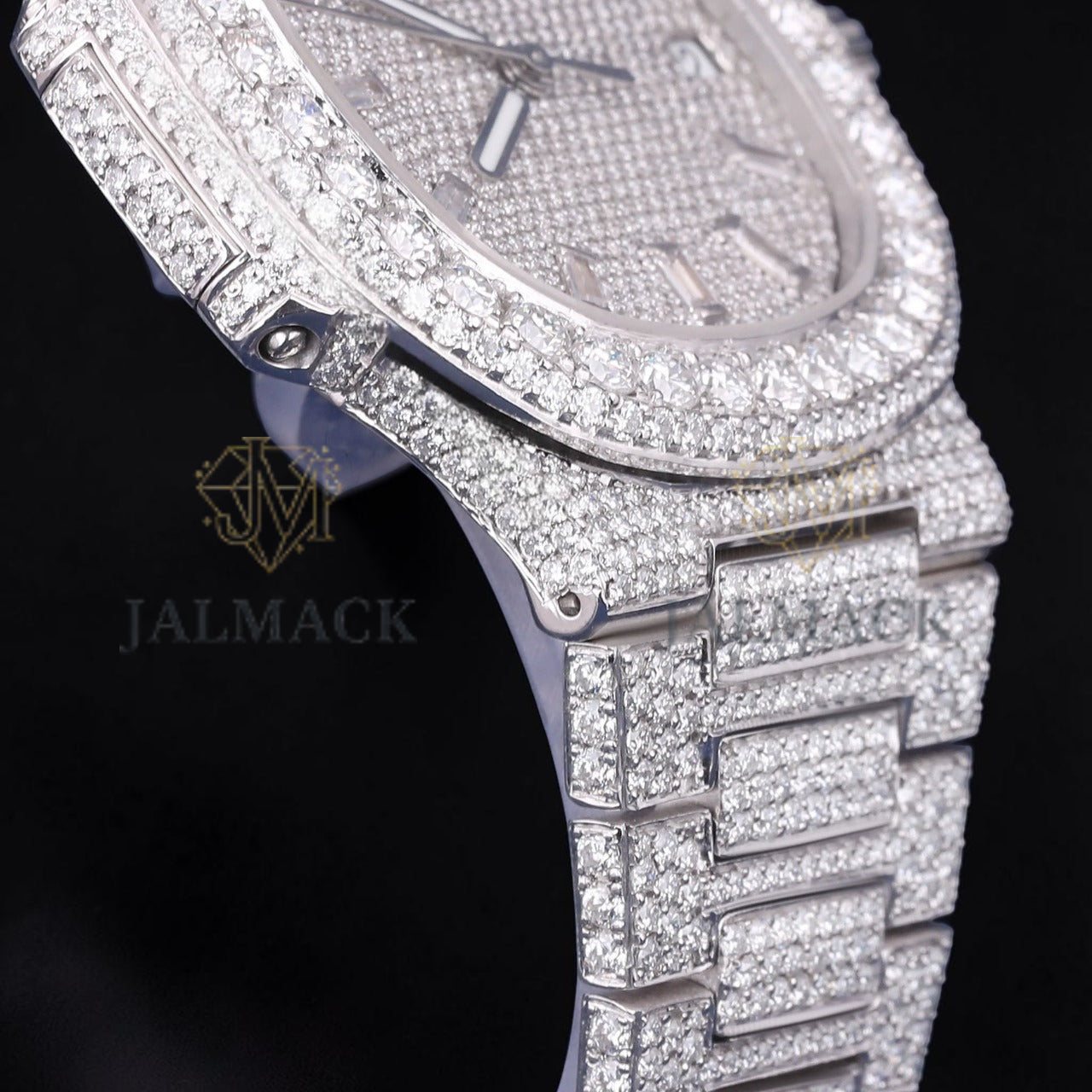 Luxury Silver Moissanite Chronograph Watch VVS1 D Color