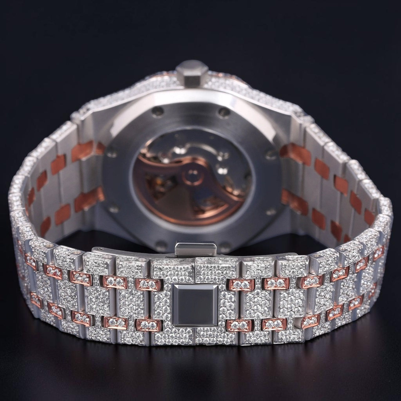 Luxury Rose Gold Moissanite Automatic Watch VVS1