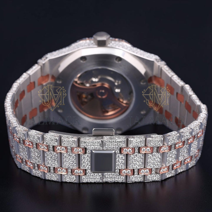 Luxury Rose Gold Moissanite Automatic Watch VVS1