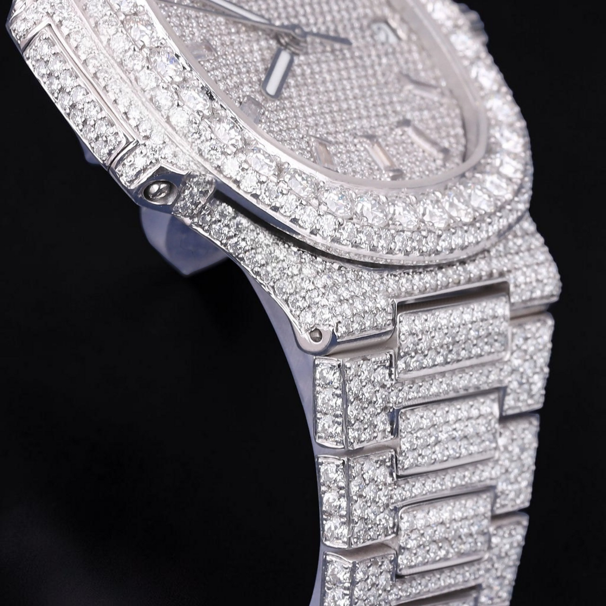 Luxury Silver Moissanite Chronograph Watch VVS1 D Color