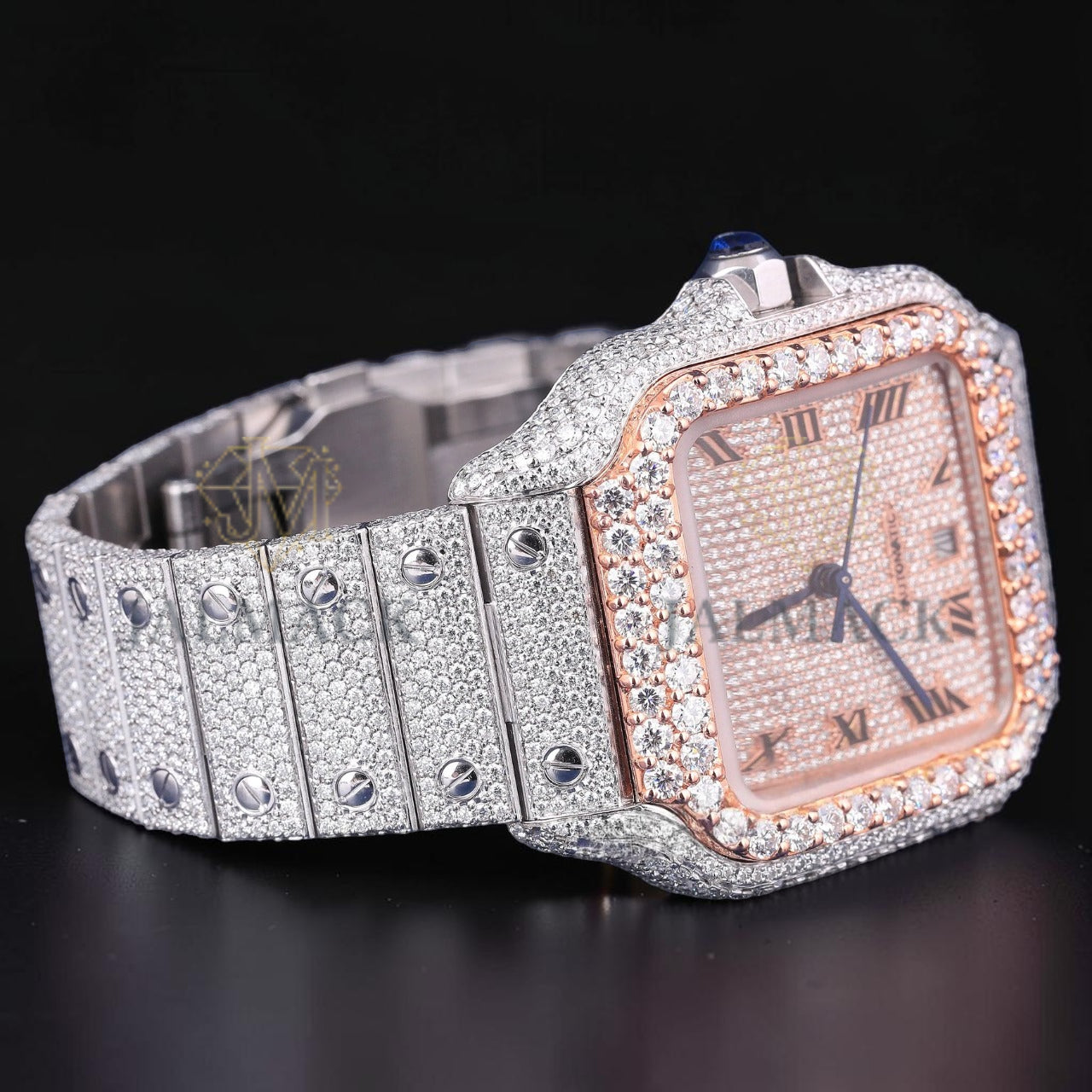 Luxury Square Rose Gold Moissanite Automatic Watch