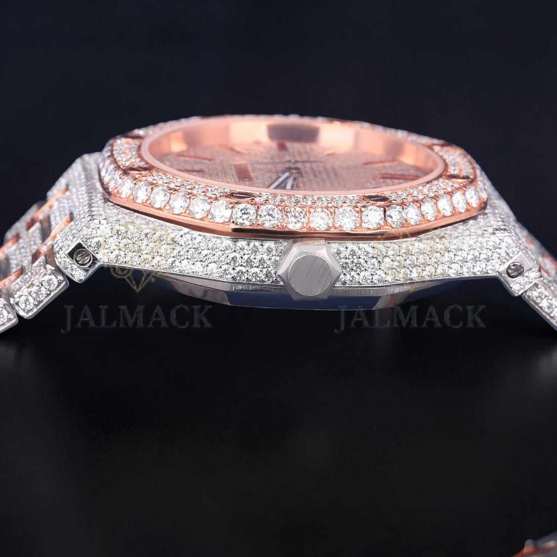 Luxury Rose Gold Moissanite Automatic Watch VVS1