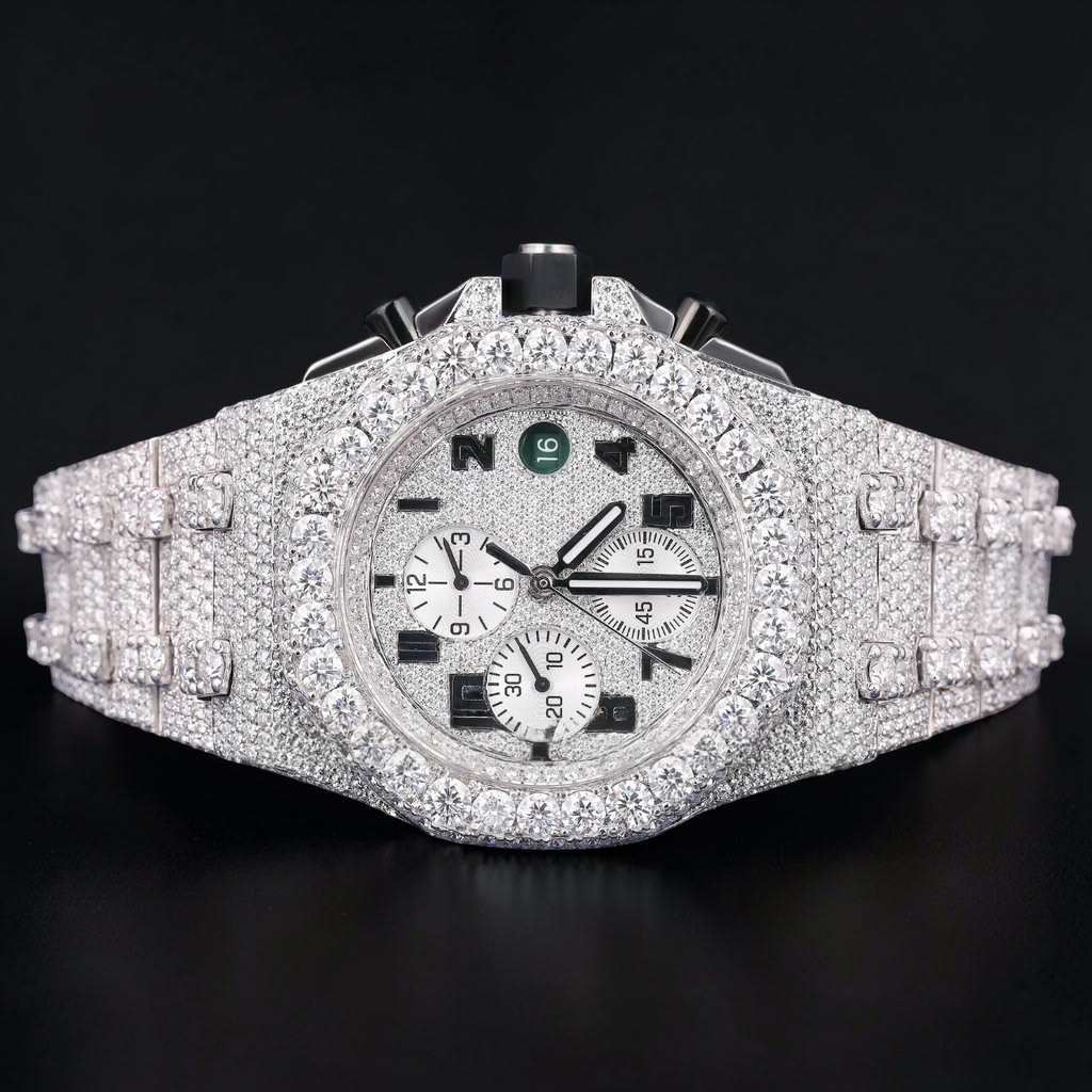 VVS1 D Color Moissanite Diamond Chronograph Automatic Watch