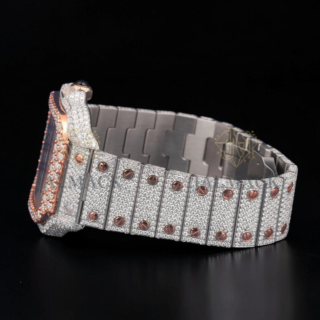 Luxury Two Tone Square Moissanite Automatic Watch VVS1 D Color