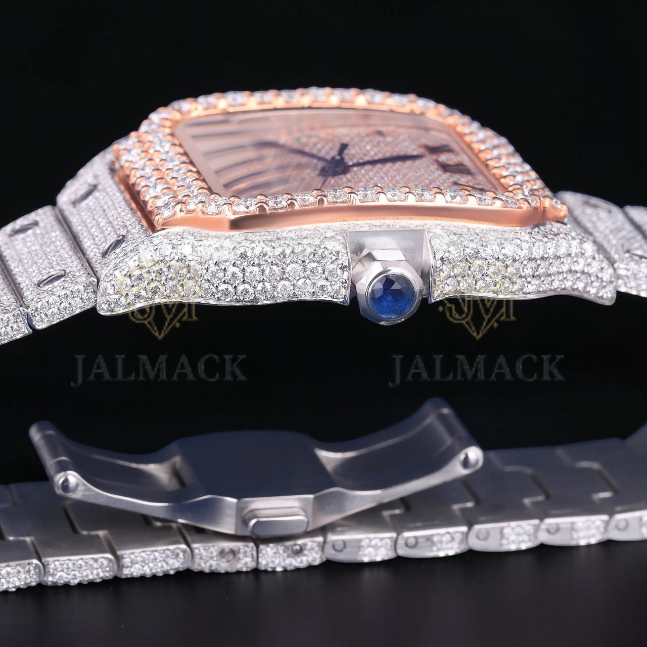 Luxury Square Rose Gold Moissanite Automatic Watch