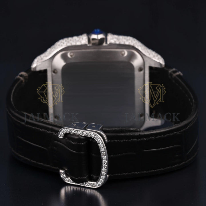 White Roman Rose Gold Moissanite Diamond Watch