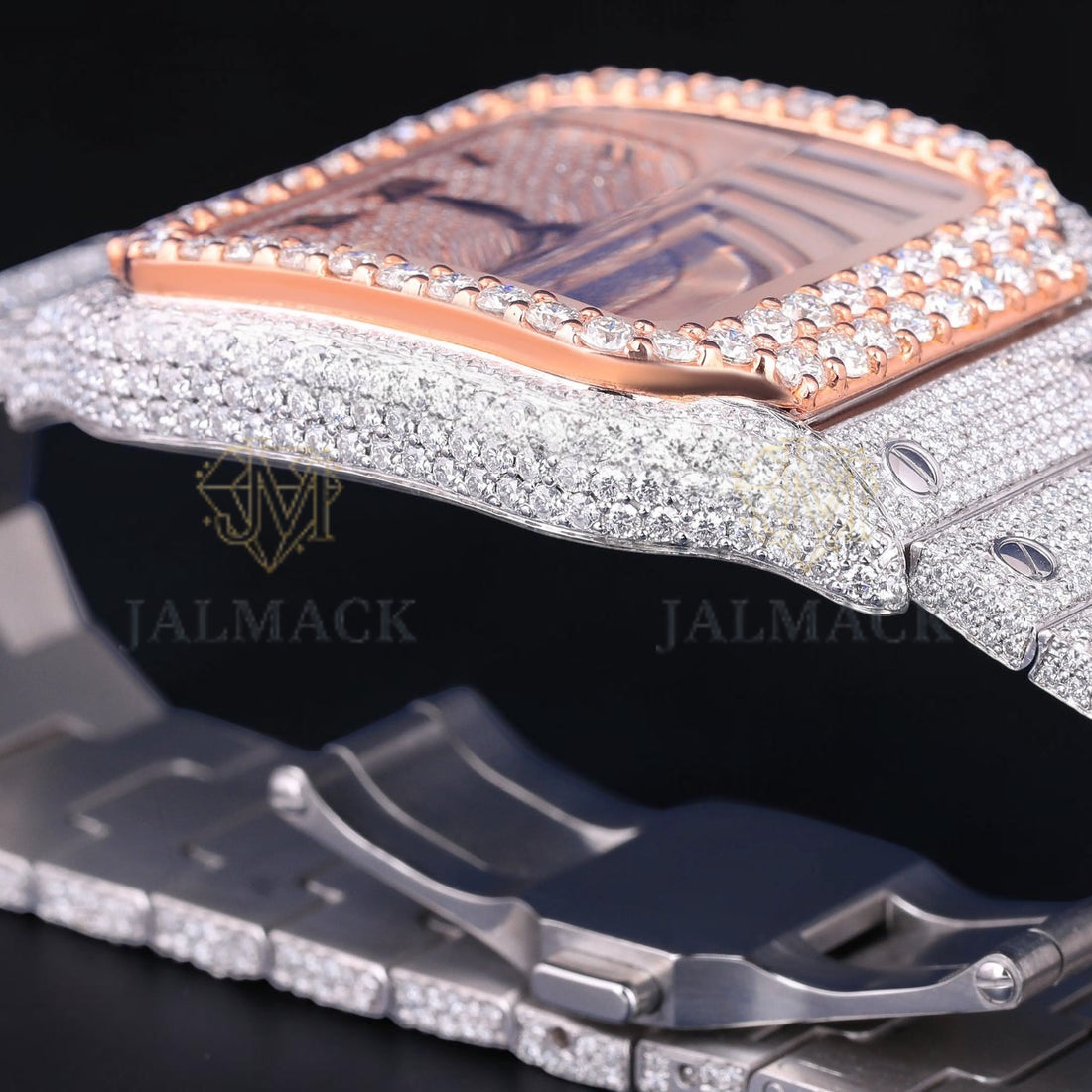 Luxury Square Rose Gold Moissanite Automatic Watch