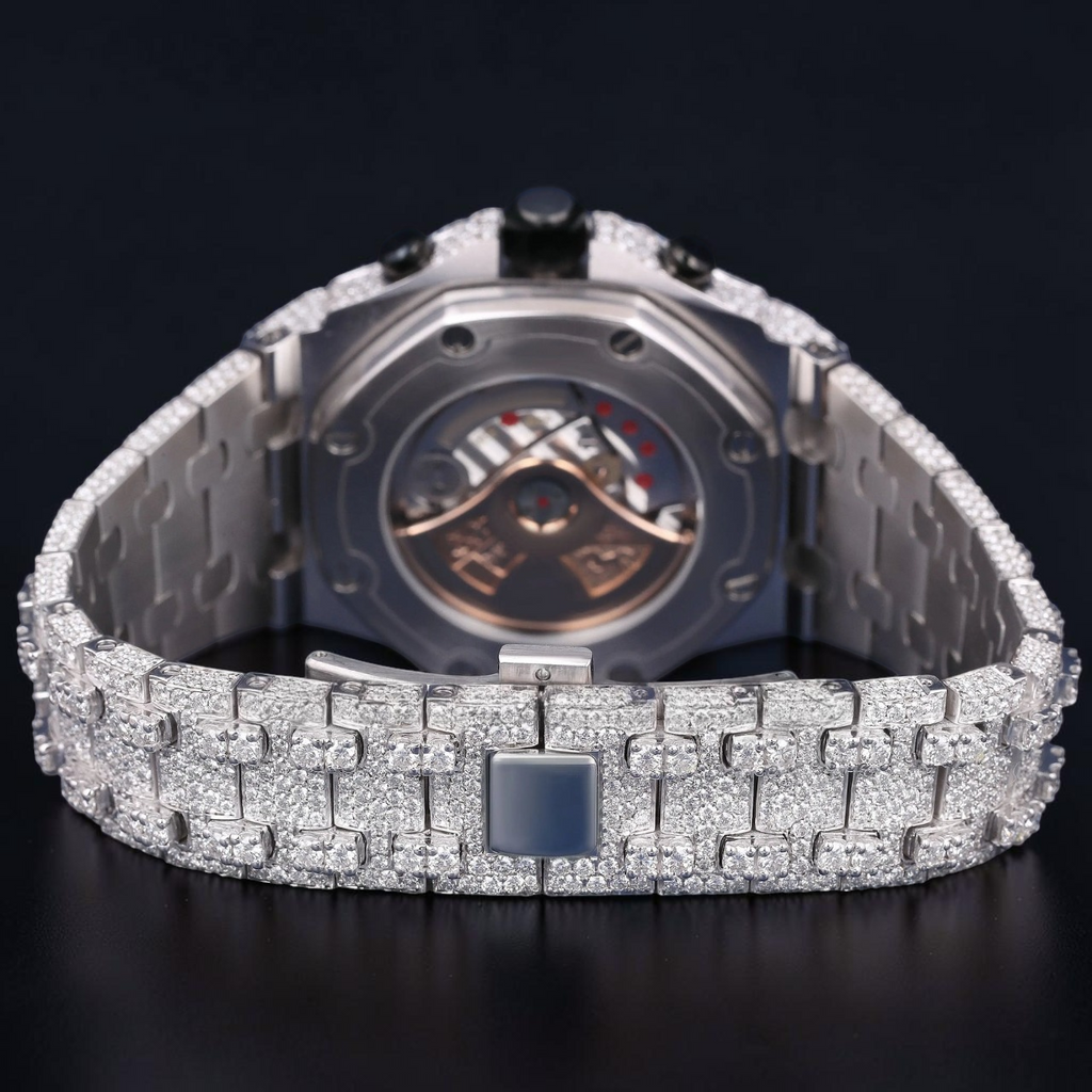 Black Roman Letter Moissanite Diamond Dial Automatic Watch