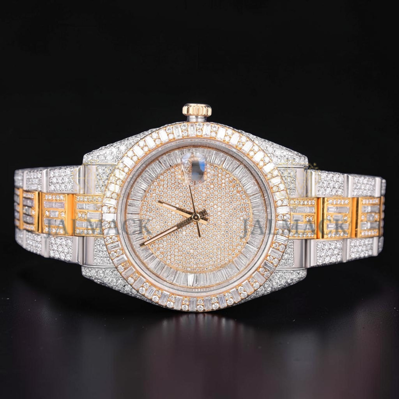 Luxury Baguette Two Tone Moissanite Automatic Watch