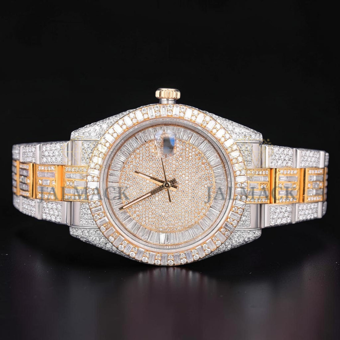 Luxury Baguette Two Tone Moissanite Automatic Watch